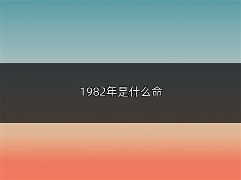 1982年是什么命